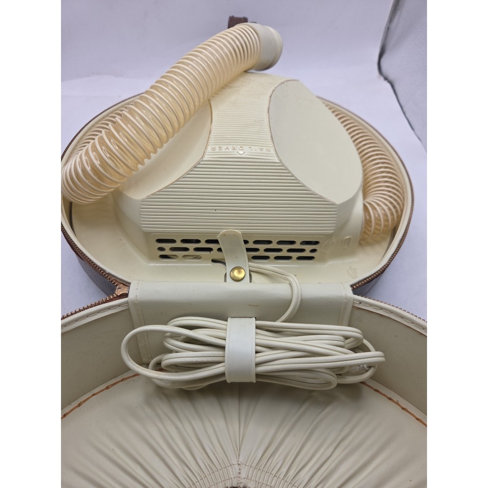 1960's Bettina Universal Hairdryer in Faux Alligator Case Soft Bonnet WORKS! GD - Picture 5 of 9